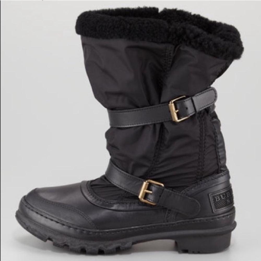 Burberry Sport Shearling Lined Black Snow Boots